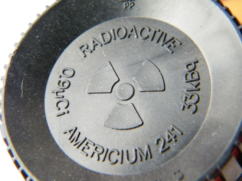 An Americium-241 source from a smoke detector